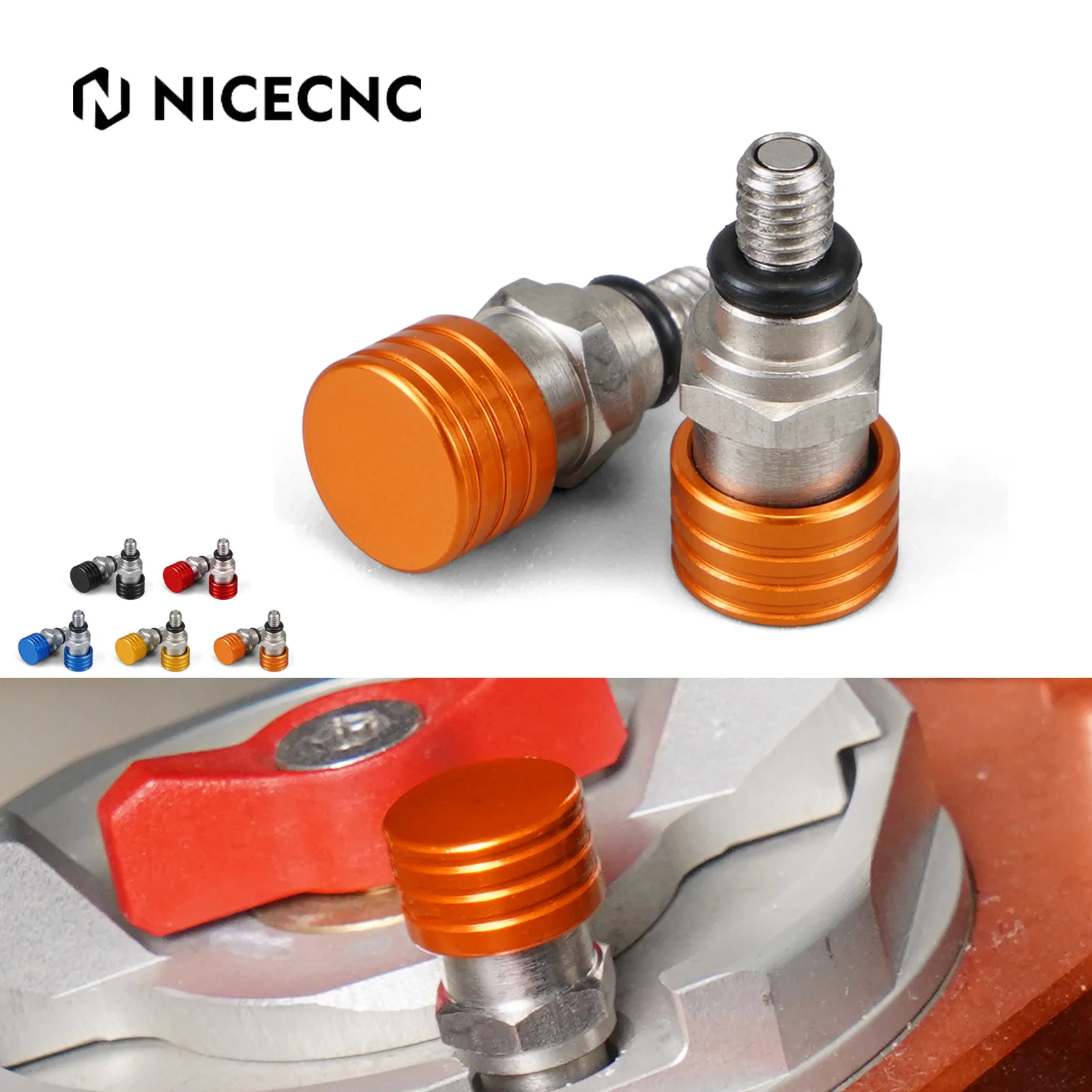 NICECNC For KTM EXC 300 GasGas EC300 Beta Xtrianer 300 RR300 Husqvarna TE300 TE300i Motorcycle M4x0.7 Fork Air Bleeder Valves