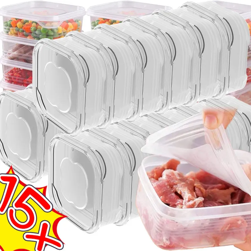 Caja de conservación de carne congelada, duradera, resistente al microondas, segura, inodoro, cocina, alimentos refrigerados, cajas de mantenimiento fresco, 1-15 Uds.