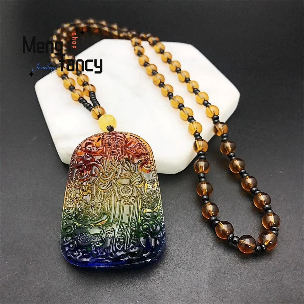 

Natural Ancient Three Colours Glaze Guanyin Buddha Pendant Exquisite Handicraft Mascot Best Selling Fashion Jewelry Holiday Gift