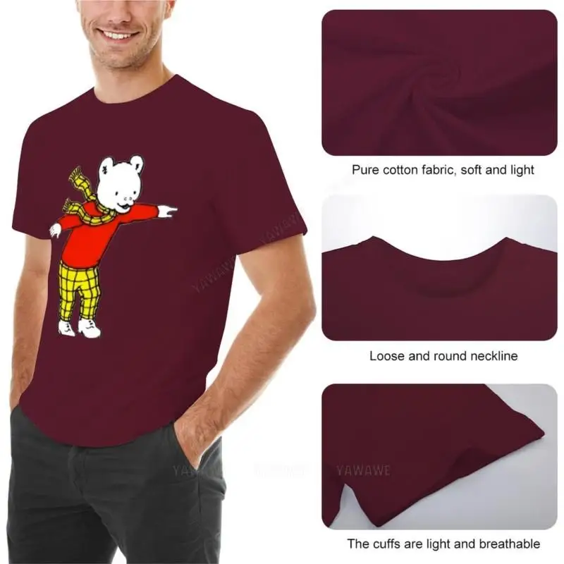 Rupert bear T-Shirt o-neck t-shirt cat shirts sweat shirts, men cotton top tees mens t-shirt