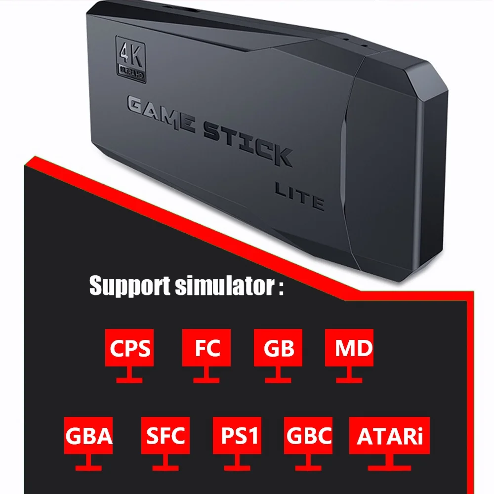 وحدة تحكم ألعاب فيديو M8 4K متوافقة مع HDMI عصا ألعاب مدمجة في 10000 ريترو لعبة تلفزيون وحدة تحكم Dendy تدعم PS1/FC/GBA