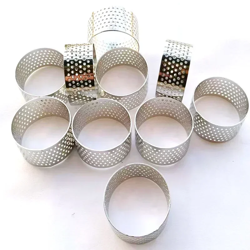 304 Stainless Steel Culinary Ring 4cm Tart Molds for Baking Cake Tarte Tickle with Cap Perforated Mold Circle Pie Mini Tarting