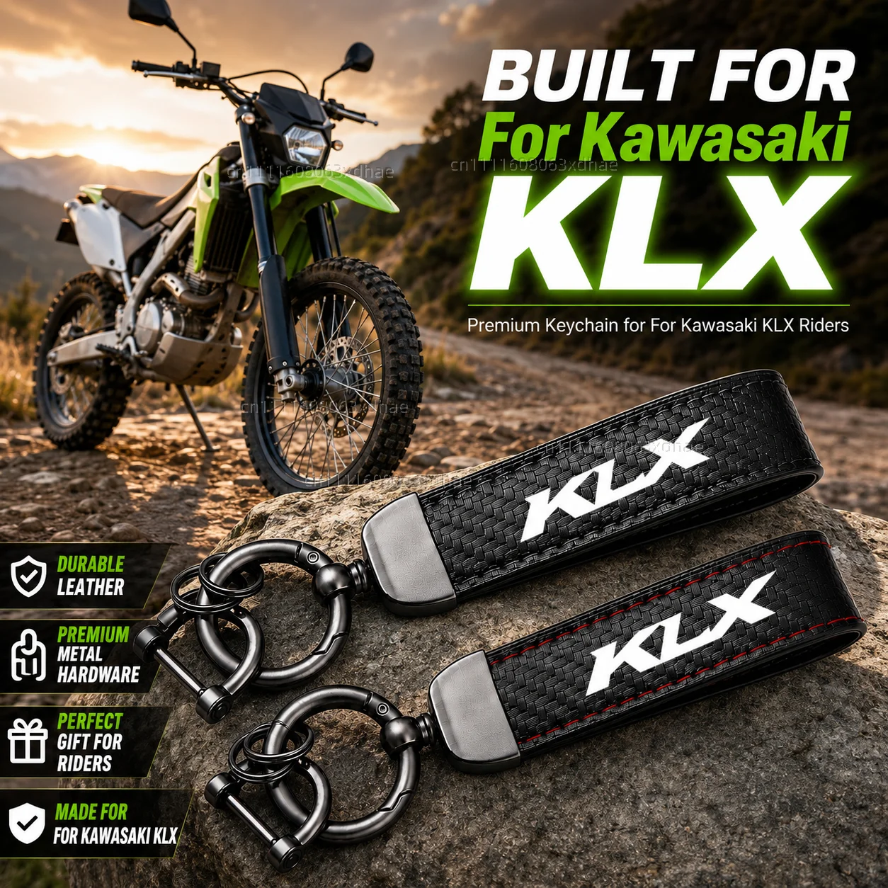 High-Grade Leather Motorcycle Keychain Holder Keyring Accessories For Kawasaki KLX230 KLX 230 KLX300 KLX 300 140