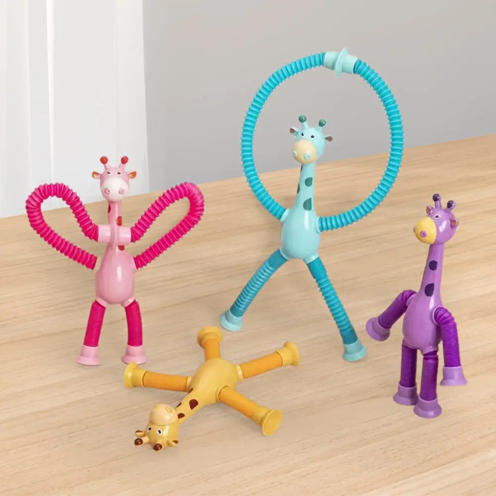 1PCS Telescopic Suction Cup Giraffe Toy Shape Changing Giraffe Stretchy Suction Cup Toy, Decompress Educational Sensory Toys