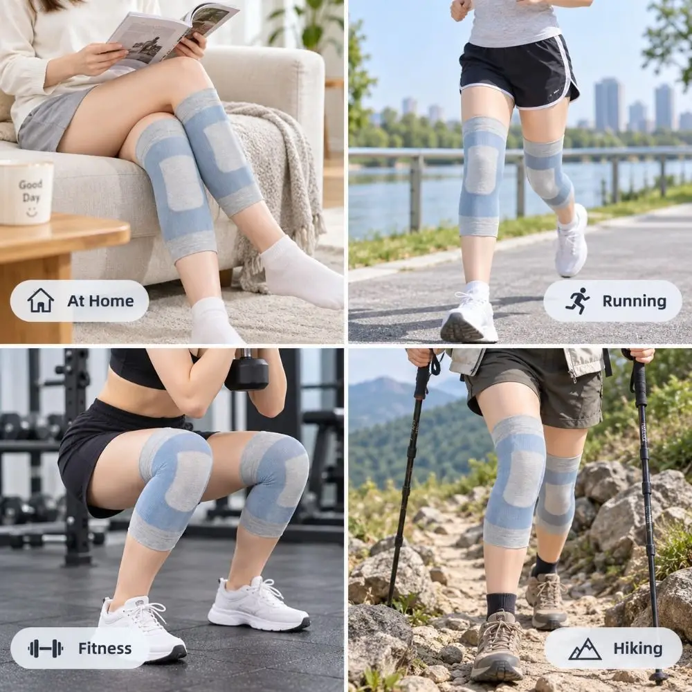 New Breathable Elastic Knee Sleeves Seamless Non-Slip Knee Warmers Warmth Retention Lightweight Knee Supports Yoga Dancing