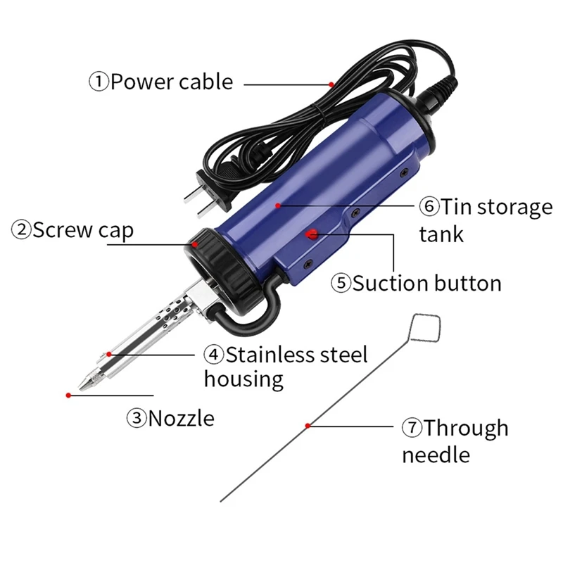 Desoldering Machine ADT03 Automatic Portable Electric Solder Tin Sucker Vacuum Soldering Remove Pump EU Plug