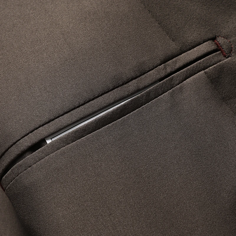 Heren Stijl Licht Luxe Pak Rimpelbestendig Vloeistof Drape Op maat gemaakte structuur Blazer Grijs Koffie Jas Notch Revers Kledij