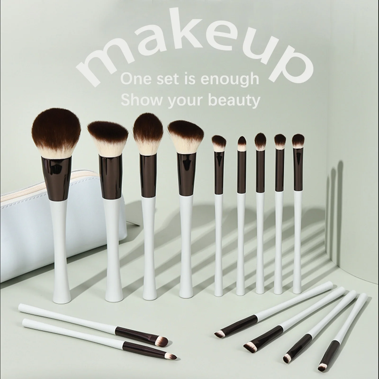 แปรงแต่งหน้า 15 ชิ้น, แปรงรองพื้นสังเคราะห์คุณภาพสูง, ชุดแปรงแต่งหน้าขั้นสูง, อุปกรณ์แต่งหน้ามืออาชีพ