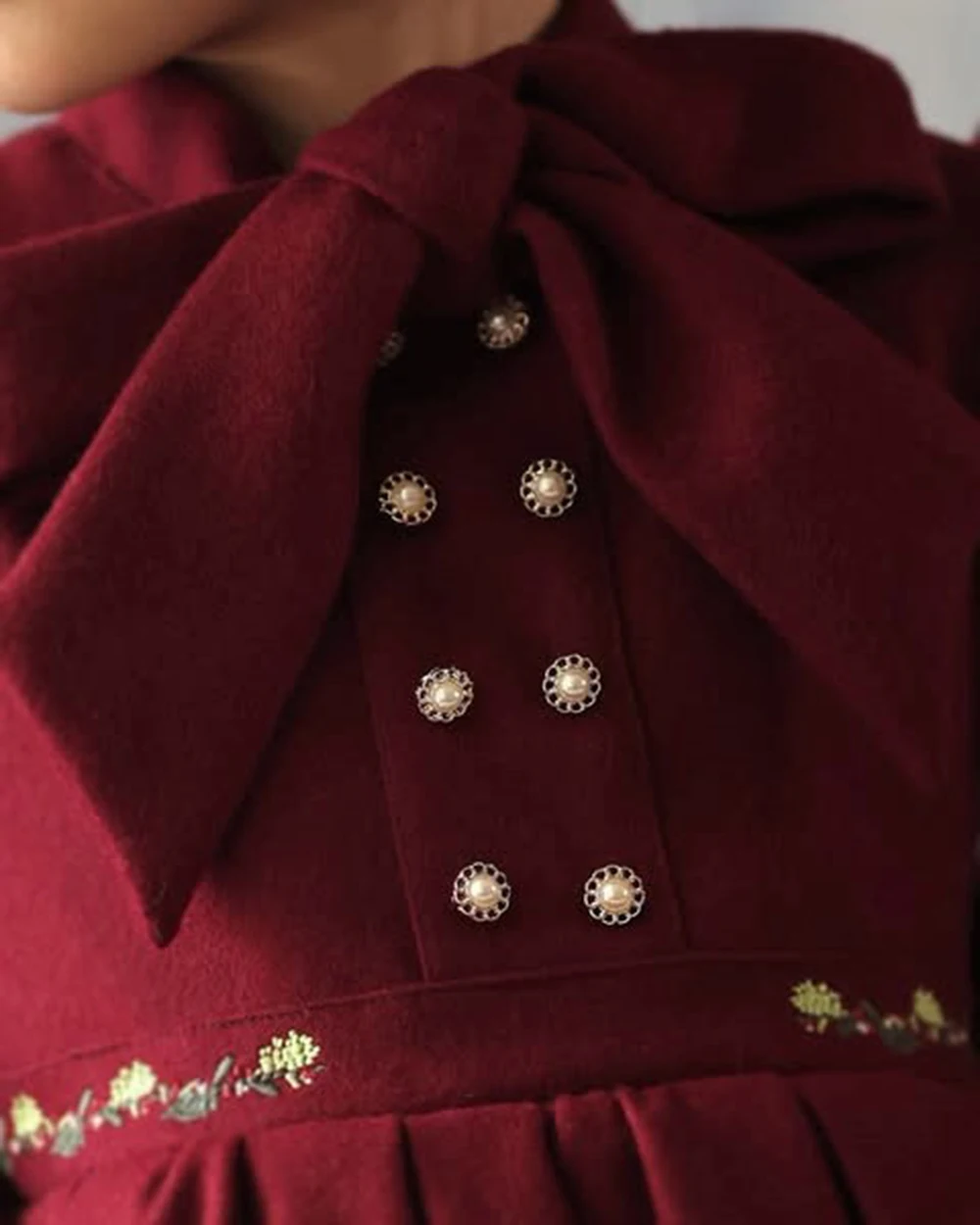 Autumn Winter Baby Girl Sweet Embroidered Red Bow Puffy Dress For Casual Party Birthday Wedding Photography