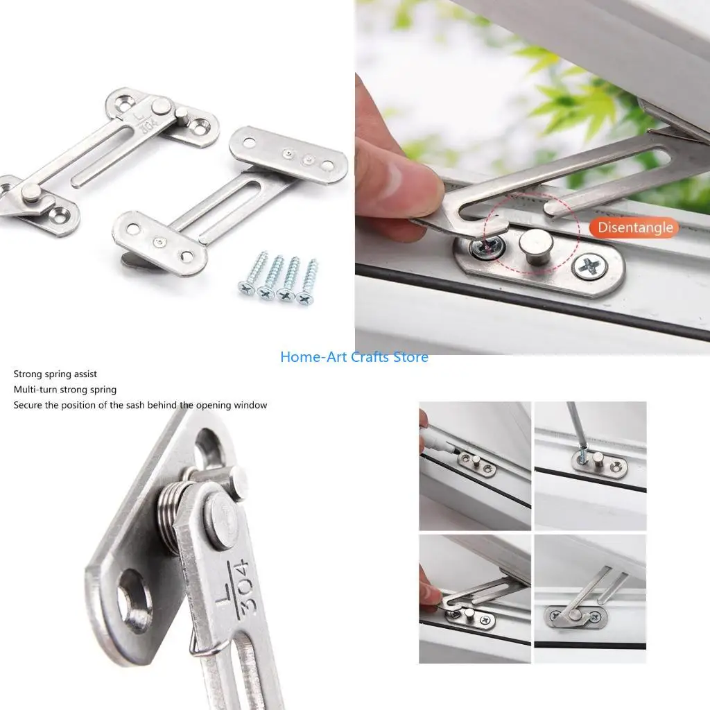 

Y3NA 2pcs/set Window Restrictor Clips 304 Stainless Steel Window Safety Locks Protect Children Secure & Easy to Install