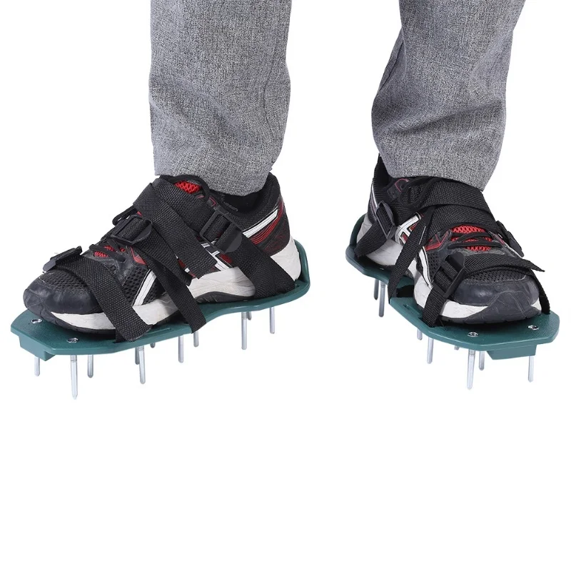 1 Pair Of Lawn Aerator Sandals Soil Loosening Aerator Spiked Shoes Gardening Tool(4 Straps 3 Straps)