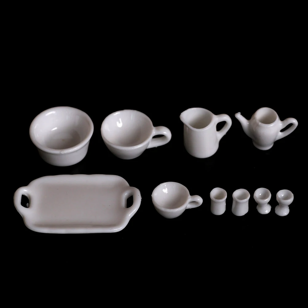 10 stuks poppenhuis miniatuur ware theeservies model mini eetwaren theeservies schotel kop plaat poppenhuis decor accessoires-speelgoed