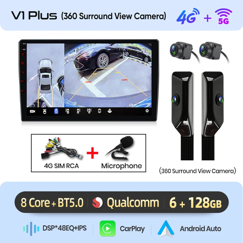 Junsun voor Seat Altea XL 2004-2015 9 Inch 4GB 64GB Android 13 Car Stereo GPS Navigatie Carplay Auto Radio DSP Bluetooth FM Ondersteuning Stuurwielbediening USB AUX Ingang Achteruitrijcamera Klaar