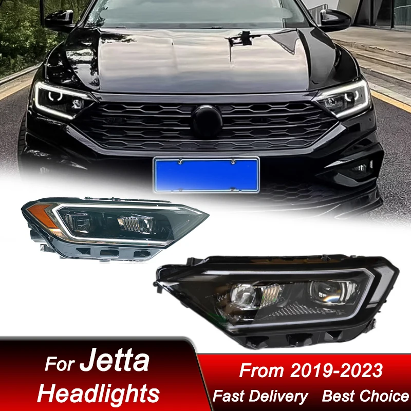 Pop Car Led Headlights For Volkswagen VW Jetta 2019-2023 EU US Version LED Auto Headlamp Assembly Projector Lens Accessories Kit
