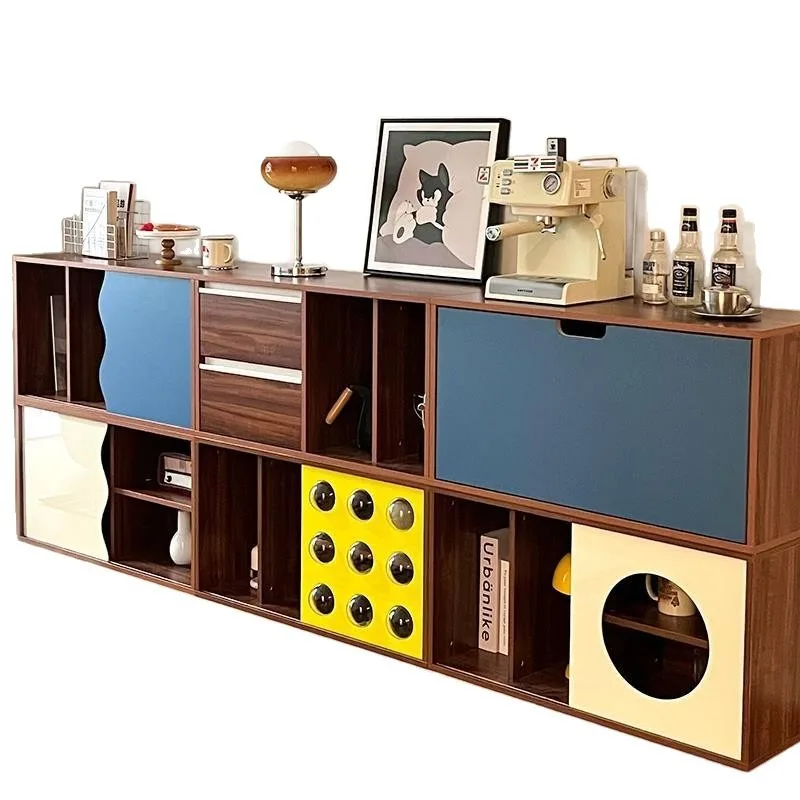 Modular TV Stand Bubble Cabinet for Hebi Yishi Retro Mid Century Blue Storage Bookcase Sideboard