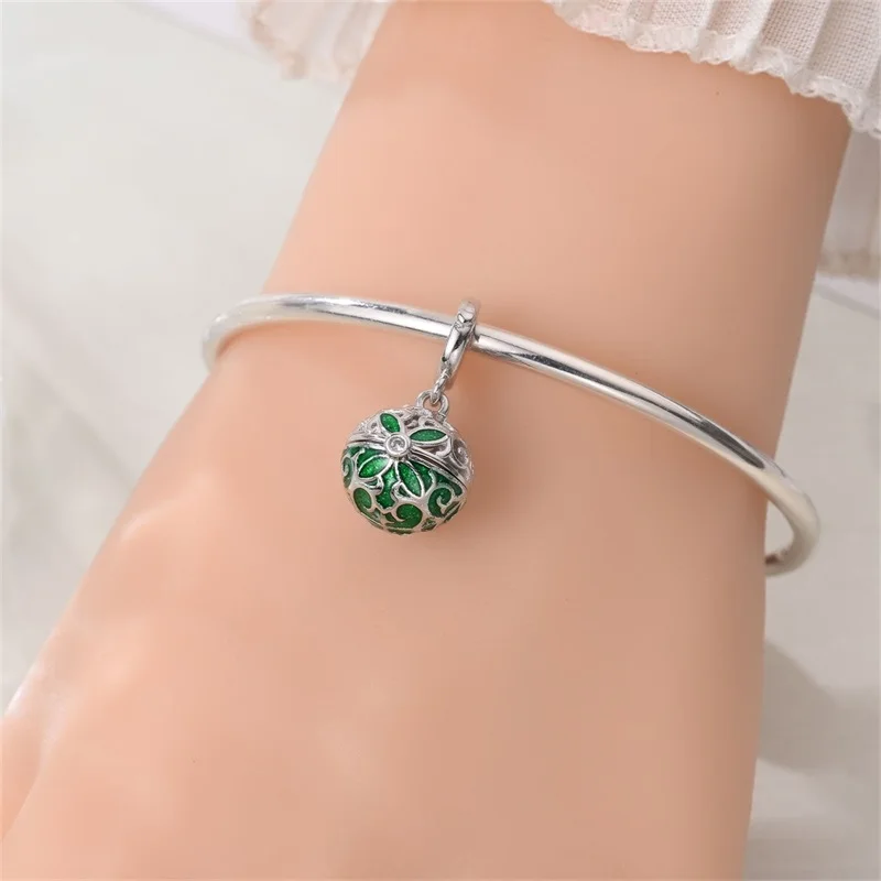 

New 925 Sterling Silver Vintage Surprise Ball Charms Beads CZ Zircon Dangle Fit Original Bracelet DIY For Women Jewelry Gift