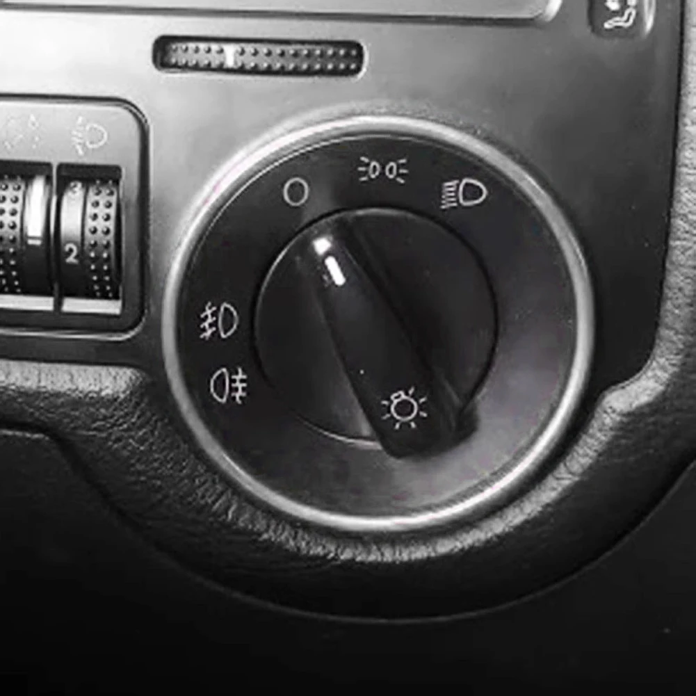 Auto Scheinwerfer Schalter Dekorative Rahmen Aluminium Legierung Trim Ring Aufkleber Für Golf Jett MK5 MK6 Passat B6 B7 CC Touran Tiguan – Detail 5