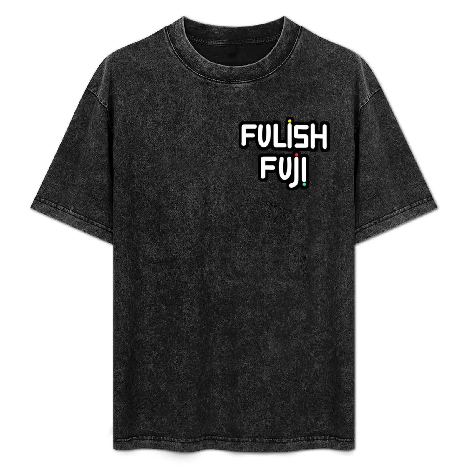 Fulish Fuji Text T-Shirt plus size tops fashion shirts workout shirts for men