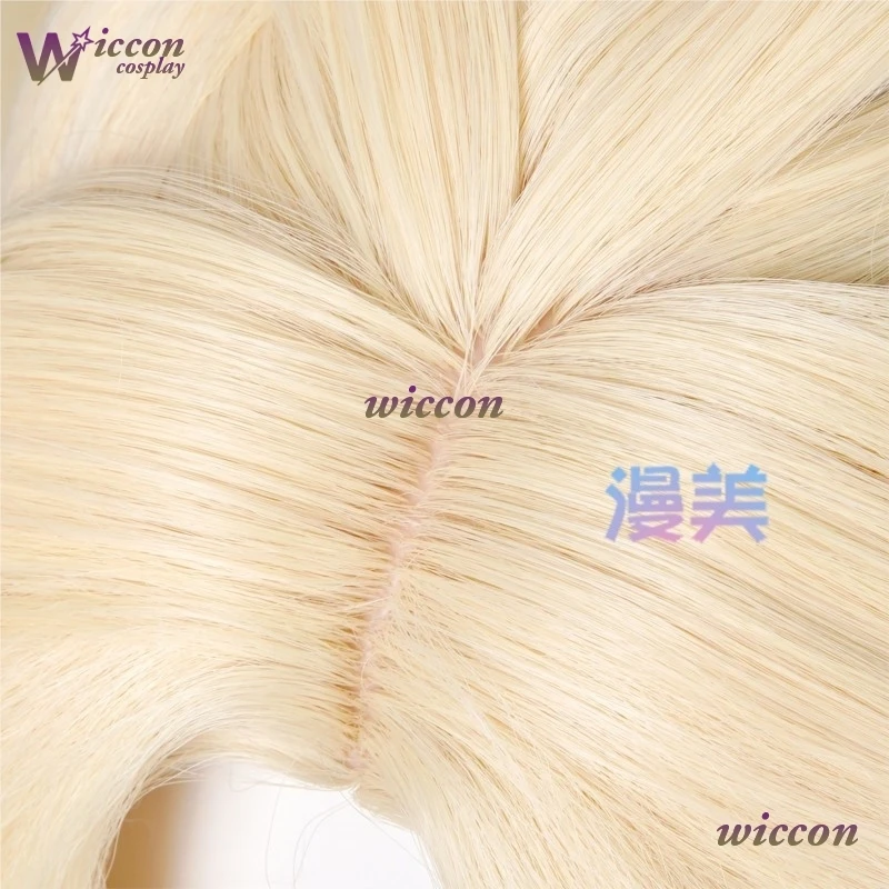 Uha Nicole Reeyn Cosplay Wig 100cm Warm Golden Blue Mixed Wig Heat Resistant Synthetic Wigs Halloween Carnival Party Costume