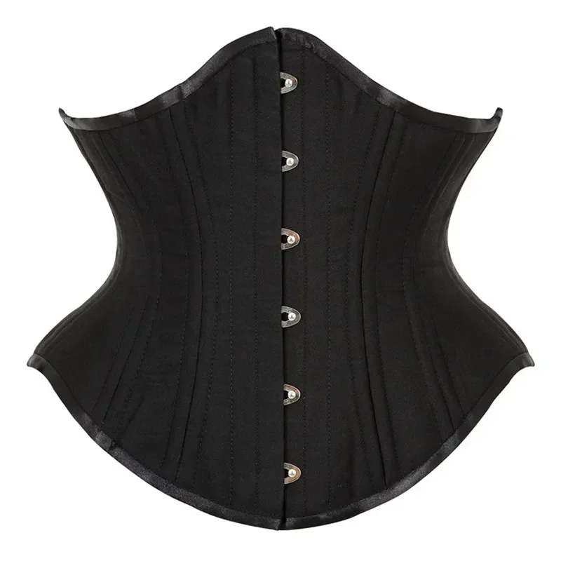 

Sexy Corset Underbust 20 Steel Bones Waist Cincher Corsets Gothic Top Bustier Plus Size Cotton Corpete Corselet Black