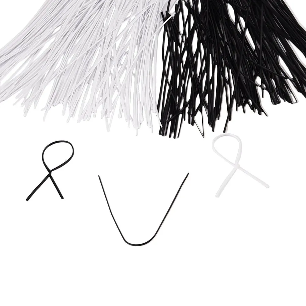 100 قطعة BK WH مفلطح سلك الحديد تويست العلاقات الثقيلة المغلفة حديقة العلاقات للخارجية نباتات داخلية الطماطم الخيار فاينز دعم #6