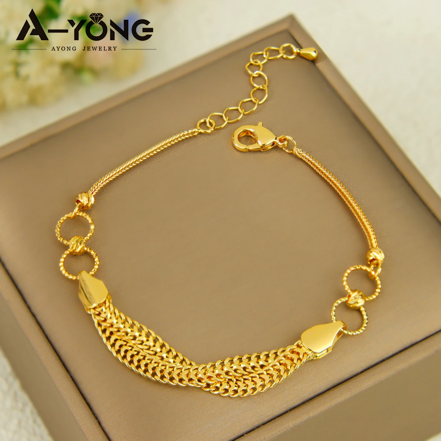 Dubai Mode Wassertropfen-Schmuckset 24k Vergoldet Arabische Exquisite Perlen Halskette Armband Ohrringe Oman Brautschmuck – Detail 6
