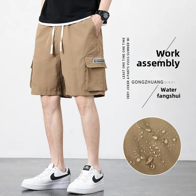 

Large Size Work Shorts for Men's Trendy Brand New Summer Thin Style for Wear Trendy Loose Casual Waterproof Outdoor Fishing Mens