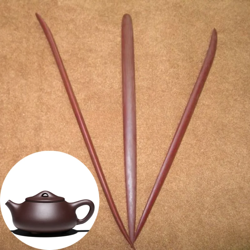 Kung Fu Teapot Accessories Yixing All Handmade Pottery Purple Clay Teapot Specific Making Tools Xyloid Straight/curved Huazi