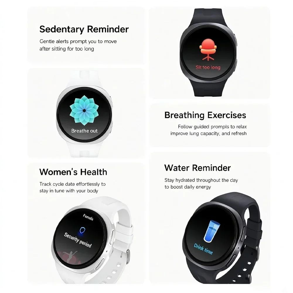 Smartwatch for Men Women Bluetooth Calling 360x360 HD Display 1.29 Inch IPS Screen Blood Oxygen Heart Rate Monitor IP68 terproof