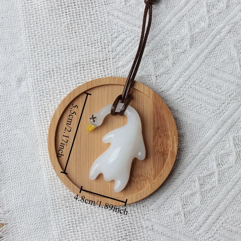 Handcrafted Beijing Roast Duck Crystal Charm Bag Key Ring Cute Car Interior Accent Birthday Present Handmade Animal Decoration