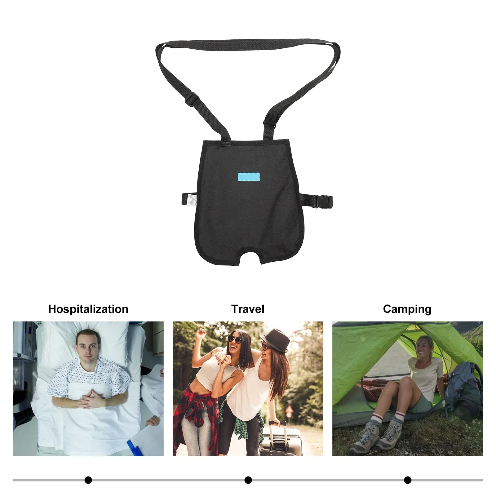 Breathable Urinal Bag Holder Flexible Portable Collection Pouch for Elderly Patients Home Hospital Outdoor Travel Night
