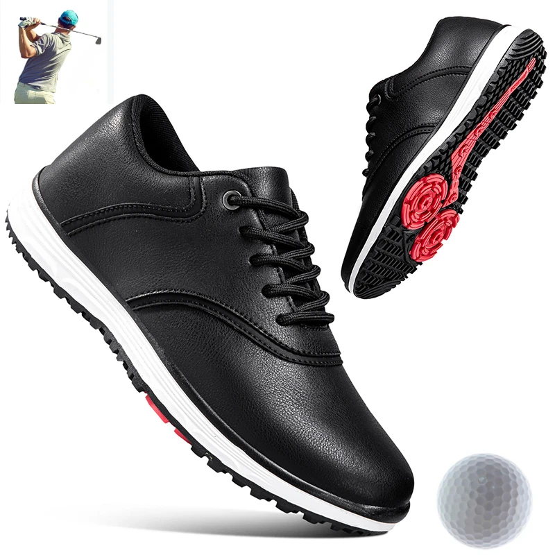 

2024 Brand Professional Men's Golf Shoes Size 39-47 Black and White Dingless Golf Sneakers Men's Grass Non Slip Walking Shoes