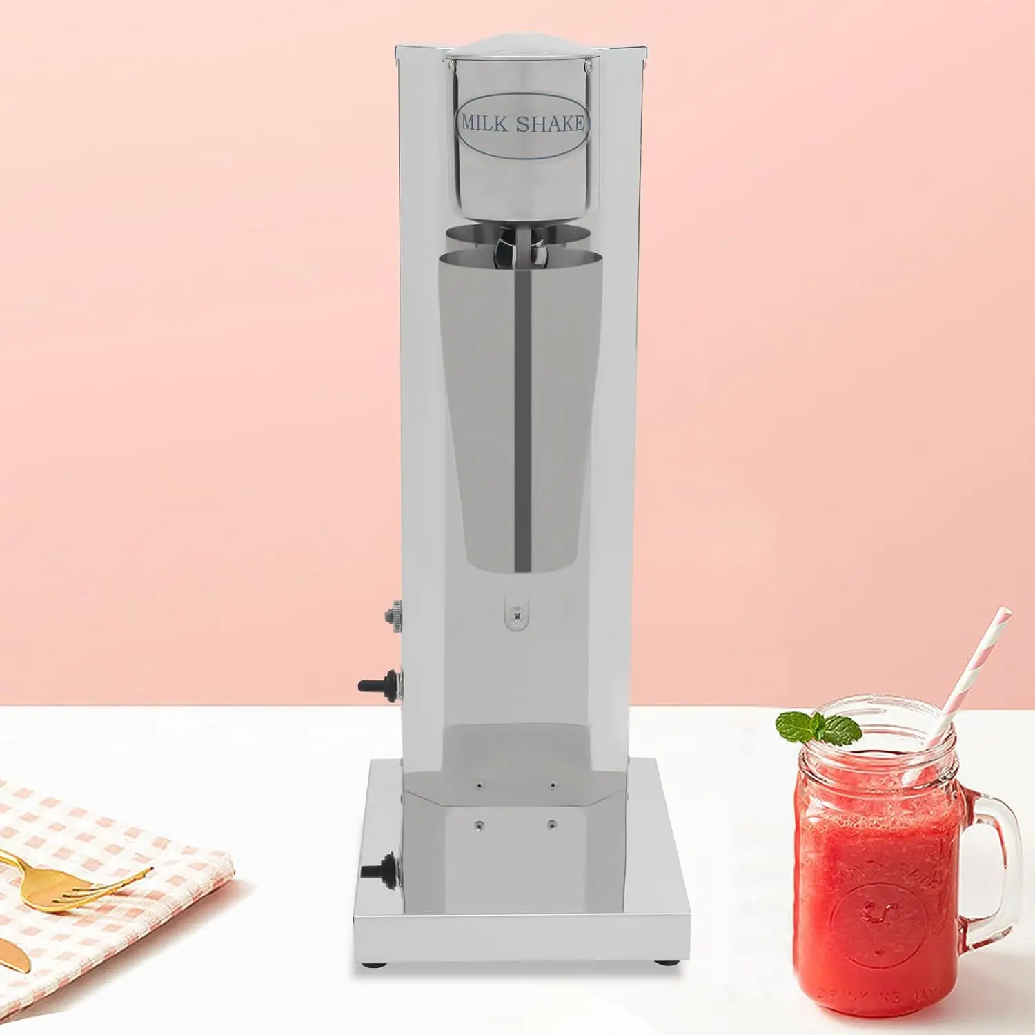 Silver Commercial Milkshake Machine,Beverage Mixer,With 22 Oz Mixing Cup,Make Milk Tea Milkshake Coffee