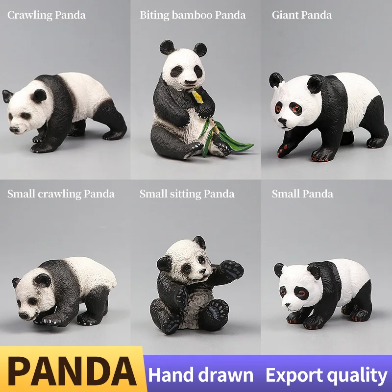 Nowy zestaw zwierząt z serii Wildlife World Solid Simulation - zabawki edukacyjne dla dzieci, figurki akcji, model pandy, zabawki edukacyjne dla dzieci