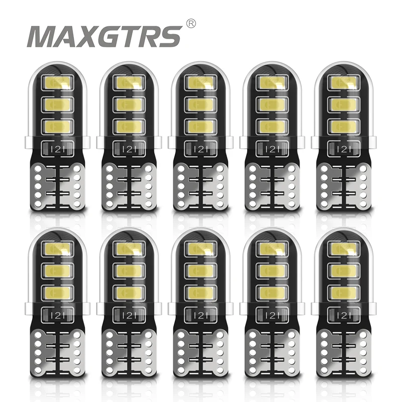 10x T10 194 168 led Bulb w5w 2835 Chip Car DRL Clearance Lights Reading Interior Rep lacement License Plate Lamp 12V White