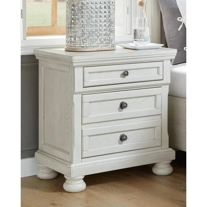 Robbinsdale Traditional 2 Drawer Night Stand, White