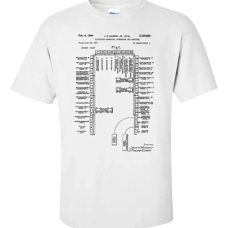 ENIAC First Programmable Computer Patent Coder Programmer T Shirt