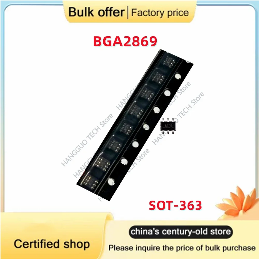 

10-100PCS/Lot Original authentic BGA2869 package SOT-363 silk screen MDt RF RF microwave