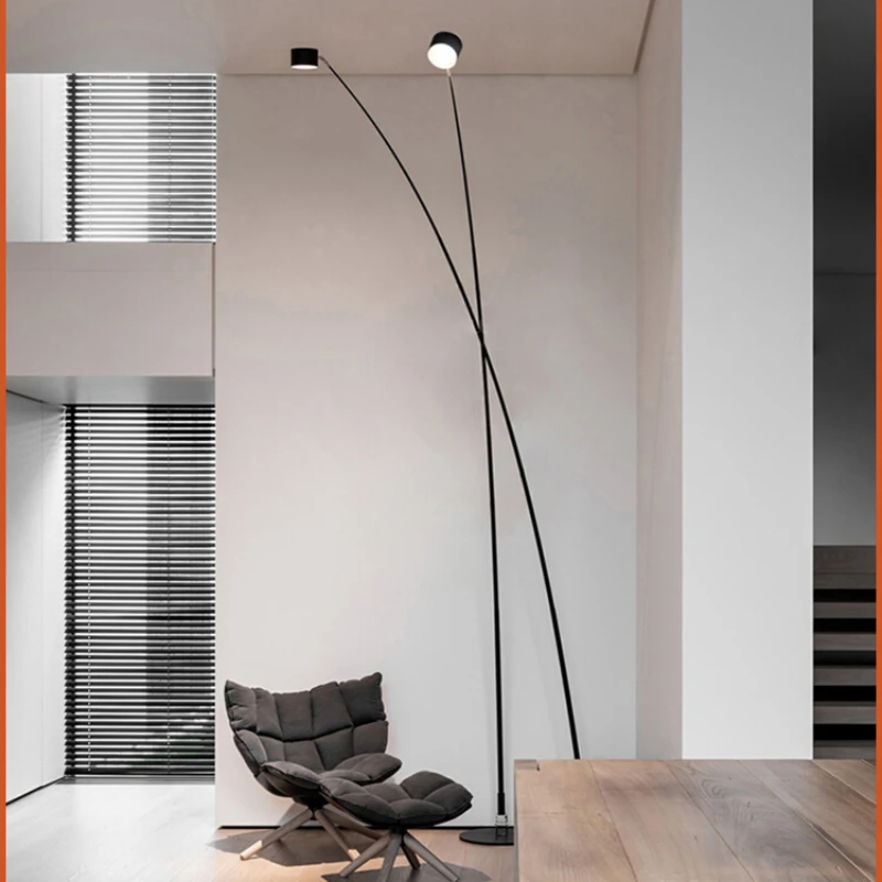 

High pole floor lamp in the style of Nordic minimalist model room, Italian designer internet celebrity living room sofa standing