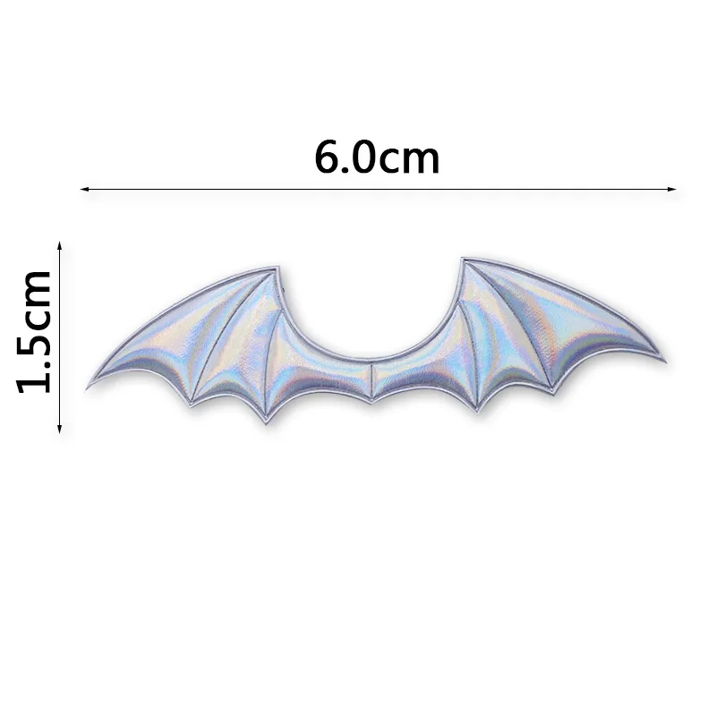 40Pcs 1.5*6cm Small PU Leather Bat Wings Padded Appliques For DIY Headwear Hairpin Crafts Hallowmas Decoration Accessories