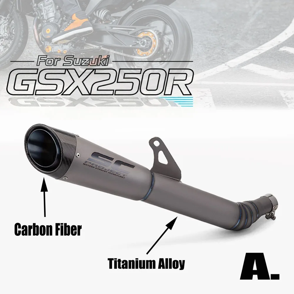 Exhaust Pipe Modification Suitable for Suzuki GSX250R Titanium Alloy Integrated Mid-section and Tail Section (2016-2022)
