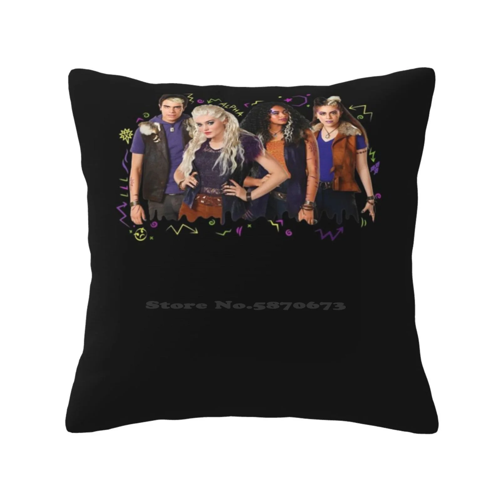 Channel Zombies.2 Addison And Werewolves Home Sofa Car Waist Throw Pillowcase Zombies Horror Dead Game Scary Blood 2 Video