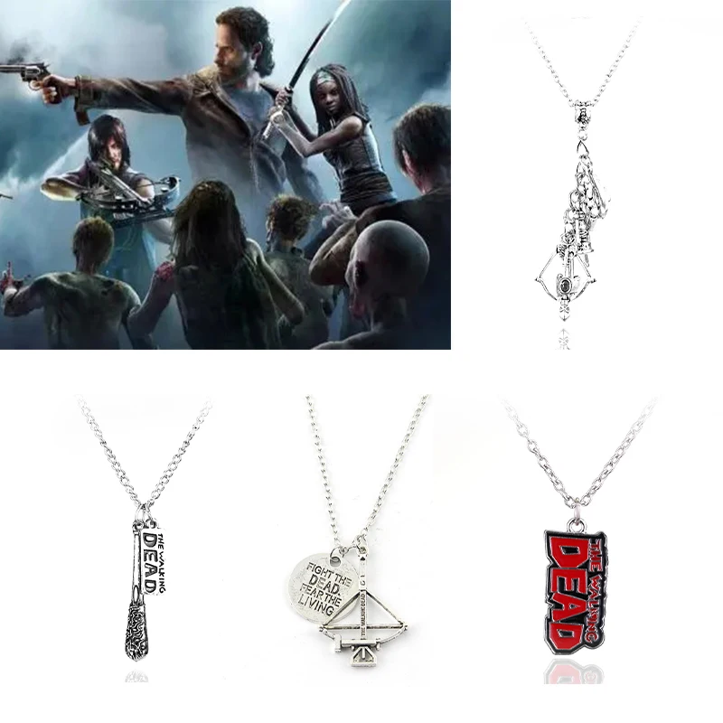 TV The Walking Dead Necklace Series Punk Pendant Choker for Fans Gifts Men Car Jewelry Metal Accessories