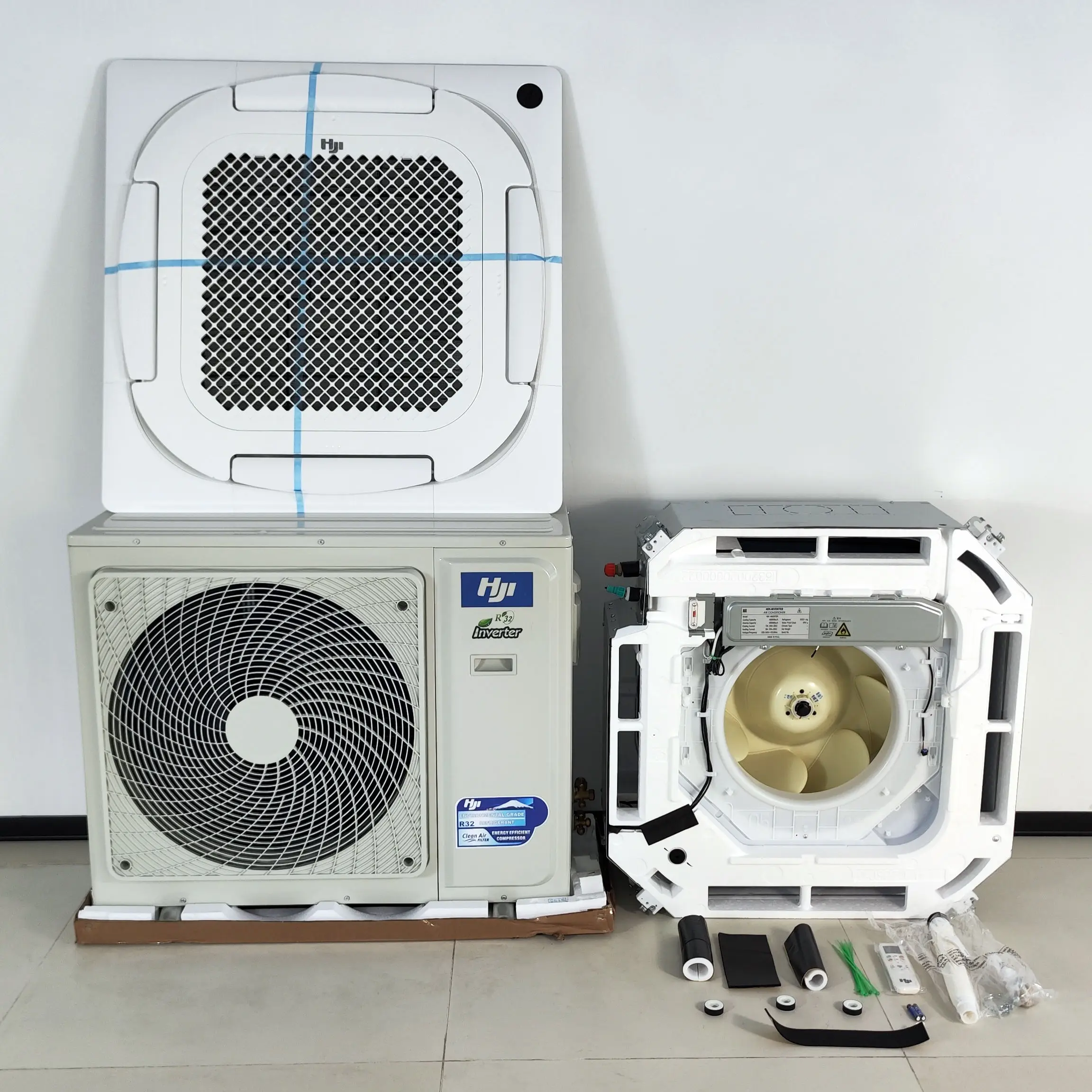 For 10001-12000btu Cassette Air Conditioner Variable Frequency R32 Refrigerant Cooling/Heating For Household & Hotel Use
