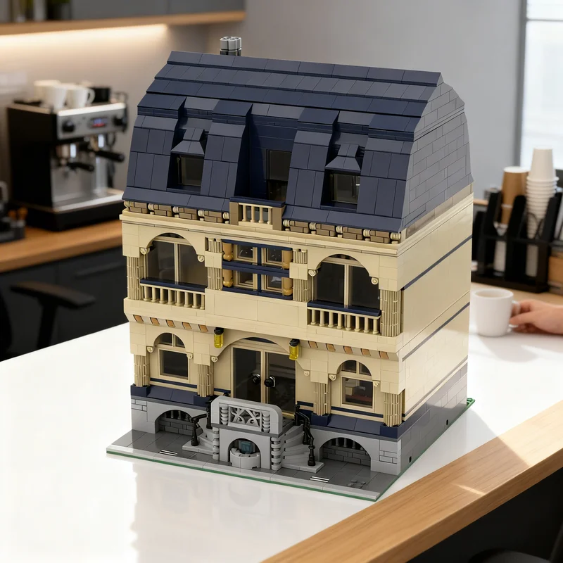 

2548 деталей MOC: Историческая полицейская модульная модель городской улицы, конструктор, креативный подарок, декор для демонстрации, сборная модель премиум-класса для взрослых