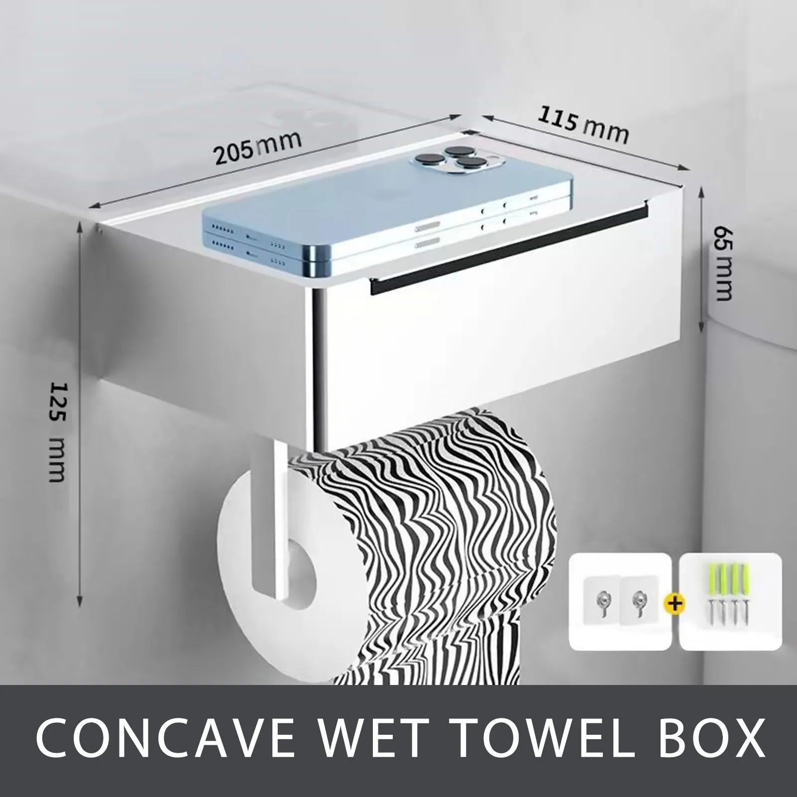 Wall Mounted Toilet Paper Holders Waterproof 304 Stainless Steel Tissue Box Wet Wipe Dispenser Tissue Organizer Napkin Holder