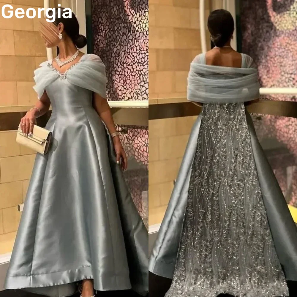 

Customized Evening Dresses A-Line Off-The-Shoulder Neckline Floor-Length Wedding Dress Beadings Zipper Up Formal Occasion Dresse