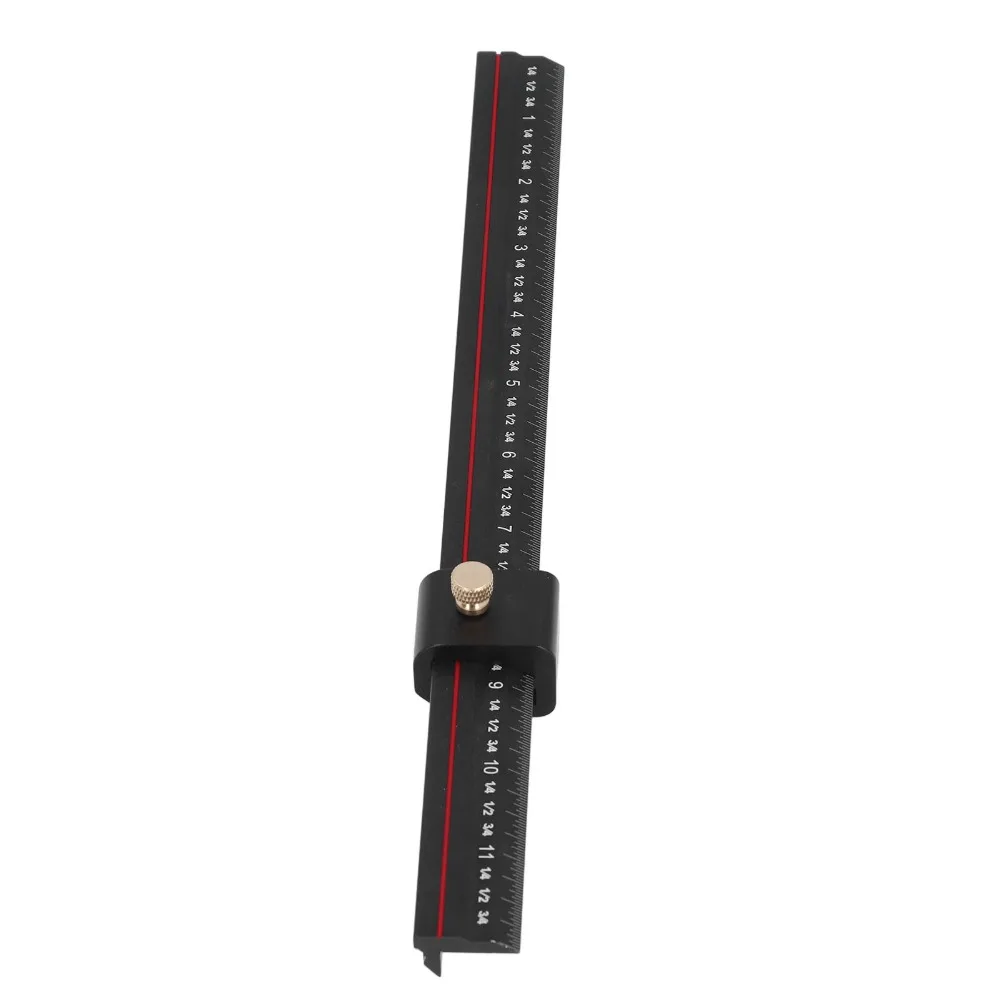 Aluminum Alloy Marking Gauge L Shape Adjustable Slide Stop Slide Stop Ruler Double Sided Scale 8 Inch Measuring Ruler
