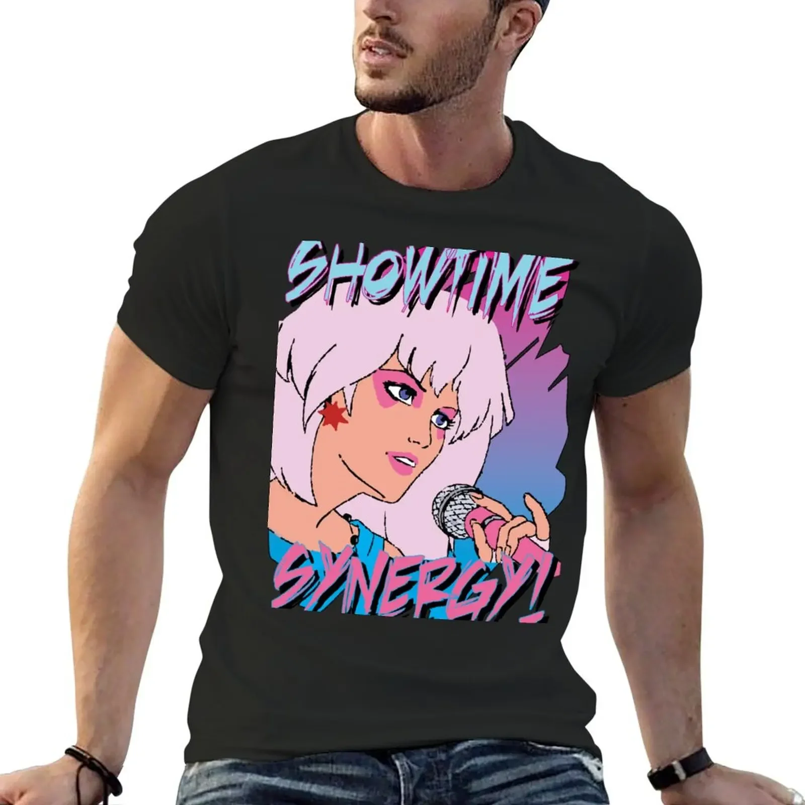 Jem and the Holograms Band Cartoon Showtime Synergy Misfits 80s Party Mask Essential T-Shirt blue archive mens t shirt graphic