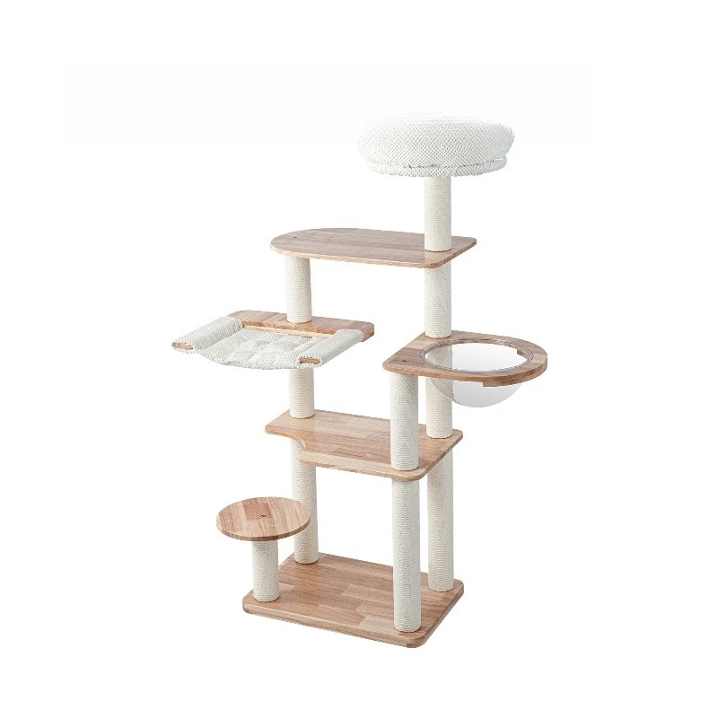 

climbing frame nest cat tree integrated large all solid wood frame house, universal in all seasons